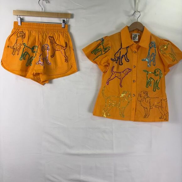 QUEEN OF SPARKLES Pants - QUEEN OF SPARKLES Print Shirt and Shorts Set